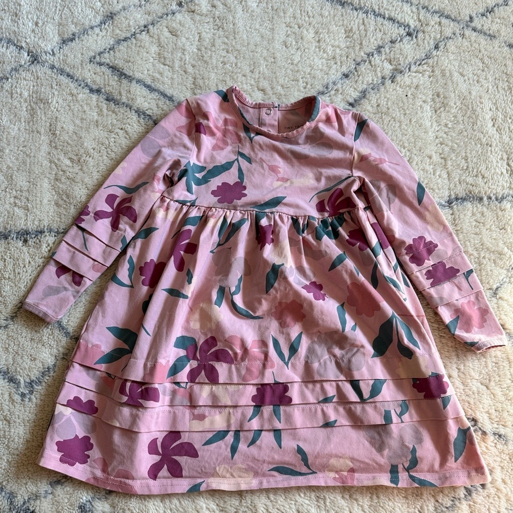 Charming Pink Floral Kids Dress